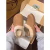 Zapatos Birkenstock de suela gruesa de dos vías para mujer 2026 nueva llegada de invierno botas de nieve forradas de polar pantuflas de pelo zapatos de algodón cálidos con suela blanda