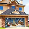 Decoraciones de Escena Más Vendidas Transfronterizas, Pegatinas Navideñas para Garaje, Telas Colgantes Más Vendidas en Amazon, Decoraciones para Fiestas de Año Nuevo
