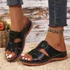 Sandalias de moda para mujer de verano 2026 temporada retro casual con cuña y suela gruesa cosidas, de una tira, talla grande, comercio exterior europeo y americano