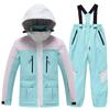 Traje de esqui infantil para meninos e meninas, traje de esqui duplo espesso e à prova d'água para áreas externas e inverno para crianças