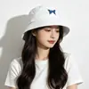 Sombrero de Pescador con Bordado de Mariposa para Mujer, Comercio Exterior Transfronterizo, Nuevo Sombrero de Cubo de Color Sólido para Primavera y Verano, Sombrero para el Sol para Exteriores, Al por Mayor en Stock