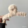 Presilha de Cabelo de Pelúcia Estilo Coreano 2025 para Mulheres, Prendedor Grande de Tubarão para Outono e Inverno, Acessório de Cabelo, Ornamento de Cabelo Oval Geométrico Fresco e Doce