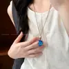Anhelo por el Océano~ Collar Colgante Pájaro Azul para Mujer, Adecuado para Verano, Cadena Larga para Suéter de Cuerda Trenzada Retro