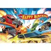 Tecido de Fundo para Aniversário Hot Wheels Suprimentos de Decoração para Festa de Aniversário Carro de Corrida Desenho Animado Hot Wheels Faixa de Aniversário para Fotos