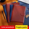 Capa de Caderno Personalizável com Logo a5B5 Bloco de Notas Folha Solta Caixa de Presente Conjunto, Caderno de Couro Sintético Substituível