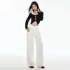 Calças Largas Brancas Soltas 2026 Primavera Novo Estilo Retas Versáteis Casuais Calças Femininas Longas Modelo Feminino Estendido Dropshipping