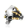 Anillo Punk Vintage de Tubería con Calavera de un Ojo de Acero de Titanio con Diamantes Joyería al por Mayor Forma Única Fresca y Elegante