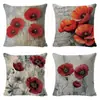Funda de almohada Retro Floral Rosa Roja Temu Transfronteriza para Dormitorio Sala de Estar Coche Sofá Decoración del Hogar Dropshipping