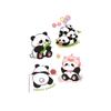 Adesivo de tatuagem colorida Panda Cute Ins Style à prova d'água de longa duração lavável Adesivo de desenho animado para corpo para braço masculino e feminino