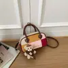 2026 Nova Bolsa Boston Color Block Retrô Outono Inverno Bolsa de Mão de Alto Valor Bolsa Única de Ombro Transversal Feminina