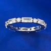 Joyería Mujing nuevo estilo europeo y americano moda rectangular corte flor coche fila anillo de diamantes anillo de circón joyería