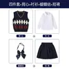 Roupas de jardim para creche roupas de primavera e outono conjunto de duas peças estilo britânico uniforme de escola primária suéter de manga comprida roupas de classe para crianças peças falsas de duas peças