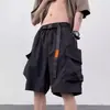 Pantalones cortos negros funcionales de verano para hombre, finos, holgados e informales, talla 5 para hombre.