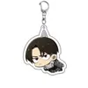 Mercadorias de Attack on Titan: Mikasa, Eren, Levi, pingentes de acrílico, chaveiros de desenho animado fofos