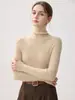 Nuevo Suéter de Cachemir para Mujer Otoño e Invierno 100% Cachemir Puro Cuello Alto Corte Ajustado Suéter Base de Punto para Mujer