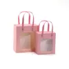 Sacola de Presente Transparente com Janela, Sacola de Presente de Joias de Luxo, Sacola Tote para Dia do Professor Aniversário, Sacola de Papel para Lembrancinha de Casamento
