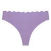 Pantaletas de Hielo Sin Costuras de Cintura Baja Europeas y Americanas, Pantaletas de Mujer de una Pieza Adhesivas de Color Sólido con Cintura Ondulada Hueca