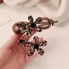 Nuevo Pinza de Pico de Pato con Estampado de Leopardo y Flores para Mujer, Pinza Lateral de Cabello de Alta Gama sin Costuras, Versátil Pinza para Flequillo de Cabello Roto Accesorio para el Cabello