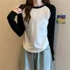 Blusa Térmica Quente Derong com Corte Slim e Design Color-Blocking para Mulheres, Nova Coleção Outono/Inverno 2026 Manga Longa
