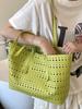 Bolsa de Cesta de Verduras de Moda de Gran Capacidad Casual 2025 Nueva Bolsa Tote de Color Puro para Suegra Bolso de Hombro Hueco de Alto Valor