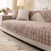 Cojín de sofá de franela grueso antideslizante de venta caliente transfronteriza para otoño e invierno, funda cuadrada de sofá de felpa, cojín de asiento, fabricante, venta al por mayor