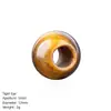Furo de 12mm, 5 contas naturais de cristal com furo grande, pulseira DIY, colar e acessórios de vestuário, contas soltas redondas de ágata e jade com furo grande