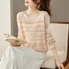 Suéter de Tricô Doce e Macio Transfronteiriço para o Início do Outono, Novo Estilo Coreano Estilo Preguiçoso com Recortes Sexy Solto para Mulheres