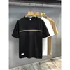 Camiseta de Manga Corta para Hombre, Estilo Americano, Peso Pesado, Cuello Redondo, Diseño de Retazos, Versátil, Verano 2026, Marca de Moda, Corte Holgado, Tallas Grandes