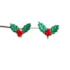 4.5cm Dos Piezas de Hojas Verdes y Frutos Rojos Creativas DIY Manualidades Navideñas Hechas a Mano Accesorios para Decoración de Cajas de Regalo