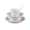 Juego de Cuatro Piezas de Vajilla Desechable de Cáscara de Arroz, Juego de Tazón y Palillos, Restaurante Banquete Camping Ecológico Biodegradable Espesado Grado Alimenticio