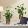 Planta verde creativa trébol de cuatro hojas planta artificial en maceta decoración del hogar escritorio de oficina planta artificial llamativa bonsái