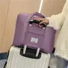 Elegante Bolsa de Equipaje de Sarga, Bolsa de Viaje de Gran Capacidad, Bolsa para Guardar Ropa de Corta Distancia, Bolsa de Gimnasio Portátil de Mano, Bolsa de Maternidad