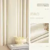 Cortinas Nuevas para Sala de Estar, Estilo Francés Crema, Tela de Chenilla, Engrosadas, Opacas, para Uso Doméstico, Dormitorio, Sensación de Alta Gama