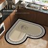 Alfombrilla de cocina francesa en forma de corazón, antideslizante, resistente al aceite, absorbente, para el hogar, resistente a las manchas, borrable y lavable, multimaterial.