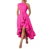 11076 Moda Europeia e Americana Mais Vendida da Amazon Roupas Femininas Vestido Sexy com Fenda Franzida Off-The-Shoulder