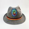 Gris Jaspeado Cuerda de Dos Líneas Promoción de Carnaval Oktoberfest Alemán Sombrero de Fieltro con Plumas de Colores Fabricante Original Venta al por Mayor