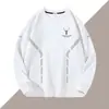 Moletom masculino de gola redonda e manga longa para primavera e outono, top casual de corte solto, peça versátil para o guarda-roupa masculino