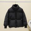 Jaqueta Puffer Solta Estilo Coreano Novo 2025 para Estudantes para Mulheres, Casaco de Algodão Acolchoado Grosso de Inverno para Mulheres Baixinhas, Roupa Exterior da Moda