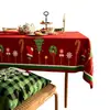 Toalha de Mesa Atmosfera Retrô de Natal Impermeável e à Prova de Óleo PVC Toalha de Mesa Vermelha Estampada Decorativa Mesa de Centro Mesa de Escritório Toalha de Mesa