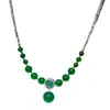 Collar con Fragmentos de Plata y Ágata Degradado Estilo Chino Nuevo Chapado en Cobre y Plata para Mujer, Elegante y Moderno Conjunto de Pulsera Cadena para Clavícula Estilo Étnico