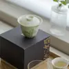 Mingzhishan Zhi Guoqing Muyun Chunshu Gui Zhi Cerámica Pintada a Mano Gaiwan Vajilla de Erudito Juego de Té Kung Fu Taza de Té