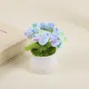 Flor de Miosótis Puf Pote Lã Produto Acabado Transfronteiriço, Vasinho de Flor Pequeno Tricotado à Mão, Decoração de Escritório, Acessório de Carro, Presente