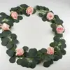 Amazon Hoja Verde Hoja Redonda Eucalipto Hoja de Sauce Enredadera Hiedra Flor Decorativa Transfronterizo Comercio Exterior Flor Artificial