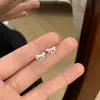 Aretes de Lazo de Cinta para Mujer, Diseño de Nicho, Aretes de Botón de Alta Gama, Aretes Dulces y Versátiles para el Día a Día, Mayoreo
