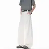 Pantalones casuales de pierna ancha, extralargos para hombres altos, pantalones de traje blancos, pantalones de verano para hombre con caída, pierna recta, ligeramente acampanados, corte curvo