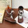 Botas Chelsea Infantis Outono/Inverno com Pelúcia Botas Curtas 6-12 Anos Botas de Couro Estilo Britânico Solado Macio Antiderrapante Botas de Equitação