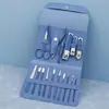 Set de belleza de acero inoxidable para uñas y manicura, pinzas de belleza, cuchillo para pedicura para eliminar piel muerta, limpiador de oídos, set de 16 piezas