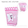 Dientes Rosas Cumpleaños Infantil Desechables Suministros para Fiesta Charola de Papel Servilleta Caja de Flor de Arroz Mantel Globo Triangular Sombrero