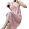 Nuevo y sexy camisón de primavera-verano con tirantes de mariposa, pijama fino de algodón y seda, bata de estilo puro deseo, ropa para casa