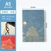 Cuaderno tamaño A5 estilo chino, personalizado con diseño cultural y creativo del Museo del Palacio, cubierta de cuero suave, estampado en oro, alto valor estético, con cierre, cuaderno de bolsillo portátil